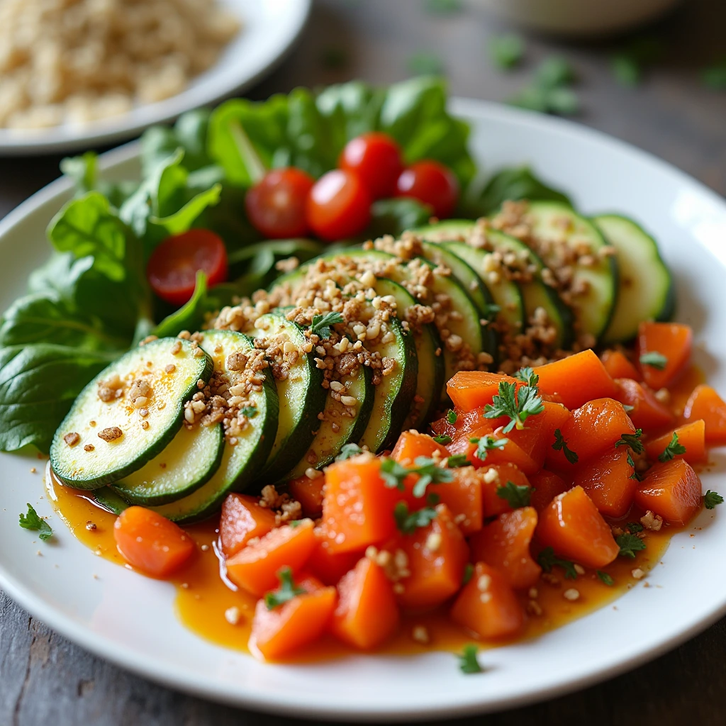 10 Easy Quick Vegan Dinner Recipes You’ll Love 1 A colorful vegan dinner plate with fresh vegetables and grains, showcasing a healthy plant-based meal.