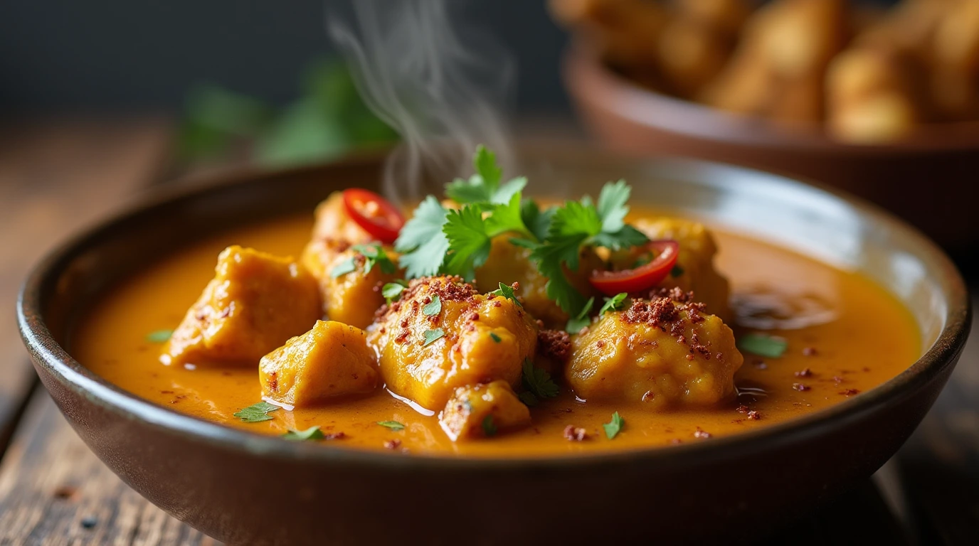Easy Chicken Curry Recipes: 15 Best Dishes for Busy Weeknights 1 A bowl of flavorful chicken curry with tender chicken, rich sauce, and fresh cilantro, showcasing an easy chicken curry recipes.