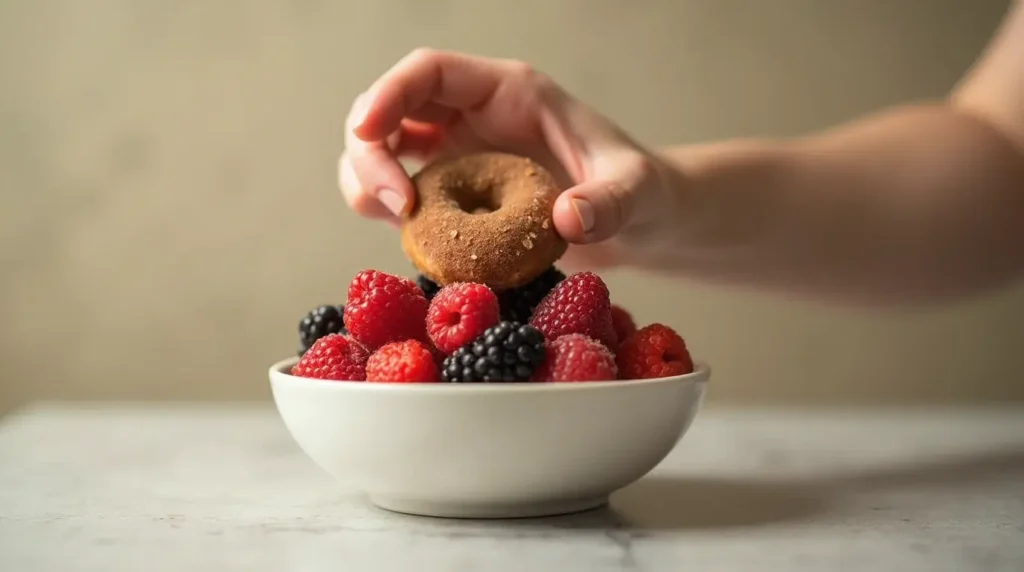 Symbolic image of making healthier food choices to improve the food and mood connection.